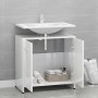 Badezimmerschrank aus weiß glänzendem Sperrholz 60x33x61 cm von vidaXL, Badezimmermöbel - Ref: Foro24-802576, Preis: 49,65 €,...