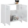 Badezimmerschrank aus weiß glänzendem Sperrholz 60x33x61 cm von vidaXL, Badezimmermöbel - Ref: Foro24-802576, Preis: 48,98 €,...