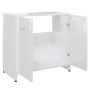 Badezimmerschrank aus weiß glänzendem Sperrholz 60x33x61 cm von vidaXL, Badezimmermöbel - Ref: Foro24-802576, Preis: 49,65 €,...