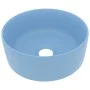 Luxuriöses rundes Waschbecken aus mattblauer Keramik, 40x15 cm. von , Sinkt - Ref: Foro24-147011, Preis: 66,78 €, Rabatt: %