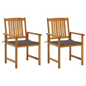 Garden chairs with cushions 2 units solid acacia wood by , Garden chairs - Ref: Foro24-3061183, Price: 158,52 €, Discount: %