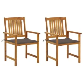 Sillas de jardín con cojines 2 unidades madera maciza de acacia de , Sillas de jardín - Ref: Foro24-3061183, Precio: 155,69 €...