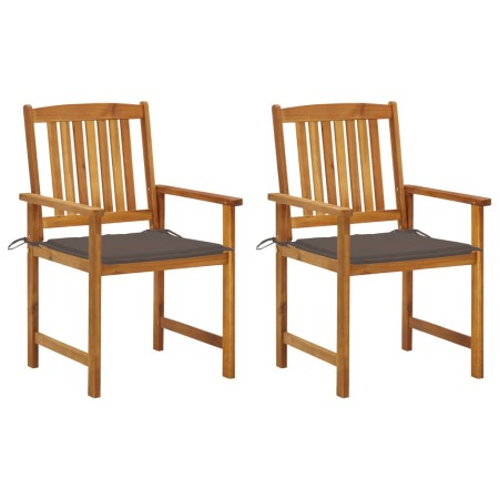 Sillas de jardín con cojines 2 unidades madera maciza de acacia de , Sillas de jardín - Ref: Foro24-3061183, Precio: 158,52 €...