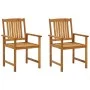 Sillas de jardín con cojines 2 unidades madera maciza de acacia de , Sillas de jardín - Ref: Foro24-3061183, Precio: 155,69 €...