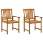 Sillas de jardín con cojines 2 unidades madera maciza de acacia de , Sillas de jardín - Ref: Foro24-3061183, Precio: 158,52 €...