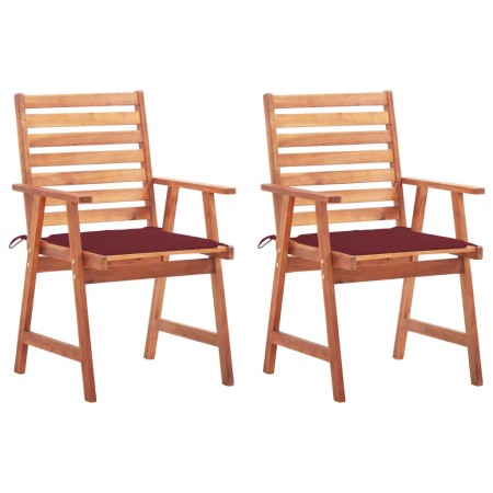 Garten-Esszimmerstühle, 2 Stück, massives Akazienholz und Kissen von , Gartenstühle - Ref: Foro24-3064329, Preis: 161,22 €, R...