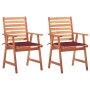 Garten-Esszimmerstühle, 2 Stück, massives Akazienholz und Kissen von , Gartenstühle - Ref: Foro24-3064329, Preis: 161,22 €, R...