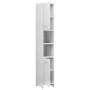 Badezimmerschrank aus glänzend weißem Sperrholz, 30 x 30 x 183,5 cm von vidaXL, Badezimmermöbel - Ref: Foro24-802603, Preis: ...