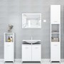 Badezimmerschrank aus glänzend weißem Sperrholz, 30 x 30 x 183,5 cm von vidaXL, Badezimmermöbel - Ref: Foro24-802603, Preis: ...
