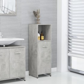 Armario de baño madera contrachapada gris hormigón 30x30x95 cm