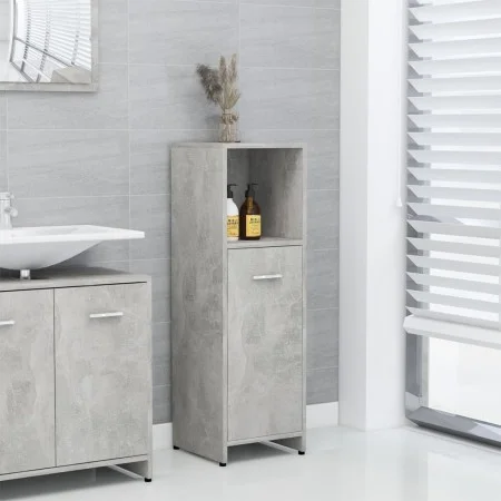 Armario de baño madera contrachapada gris hormigón 30x30x95 cm de vidaXL, Muebles de baño - Ref: Foro24-802592, Precio: 42,17...