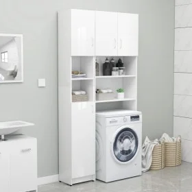 Glossy white plywood bathroom cabinet 32x25.5x190 cm by vidaXL, Bathroom furniture - Ref: Foro24-802882, Price: 86,37 €, Disc...