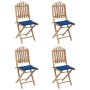 Set de comedor exterior plegable 5 piezas con cojines bambú de , Conjuntos de jardín - Ref: Foro24-3063970, Precio: 278,54 €,...