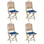 Set de comedor exterior plegable 5 piezas con cojines bambú de , Conjuntos de jardín - Ref: Foro24-3063970, Precio: 273,65 €,...