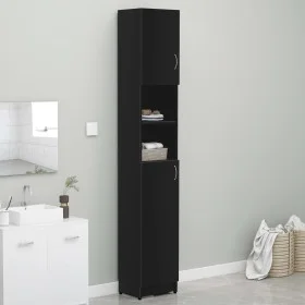 Badezimmerschrank aus schwarzem Sperrholz, 32 x 25,5 x 190 cm von vidaXL, Badezimmermöbel - Ref: Foro24-802877, Preis: 68,26 ...