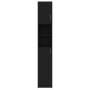 Armario de baño madera contrachapada negro 32x25,5x190 cm