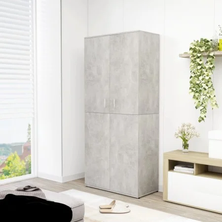 Concrete gray plywood shoe cabinet 80x39x178 cm by vidaXL, Shoe racks and shoe organizers - Ref: Foro24-802862, Price: 163,41...