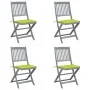 Klappbare Gartenstühle, 4 Stück, Kissen aus massivem Akazienholz von , Gartenstühle - Ref: Foro24-3064574, Preis: 211,47 €, R...