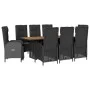 Set de comedor de jardín 9 pzas y cojines ratán sintético negro de , Conjuntos de jardín - Ref: Foro24-3213516, Precio: 1,00 ...