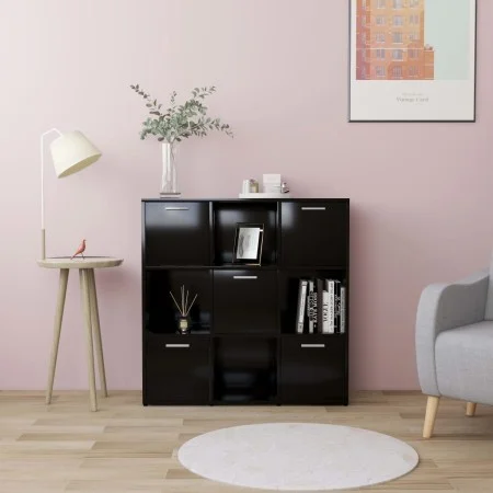 Estantería de madera contrachapada negro 90x30x90 cm de vidaXL, Librerías y estanterías - Ref: Foro24-802931, Precio: 74,63 €...