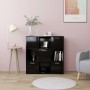 Estantería de madera contrachapada negro 90x30x90 cm