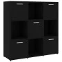 Estantería de madera contrachapada negro 90x30x90 cm de vidaXL, Librerías y estanterías - Ref: Foro24-802931, Precio: 74,63 €...