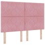 Estructura de cama con cabecera Rosa 160 x 200 cm Terciopelo