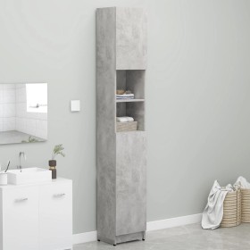 Armario de baño contrachapada gris hormigón 32x25,5x190 cm de vidaXL, Muebles de baño - Ref: Foro24-802880, Precio: 69,54 €, ...