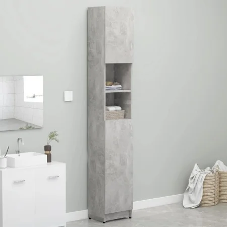 Armario de baño contrachapada gris hormigón 32x25,5x190 cm de vidaXL, Muebles de baño - Ref: Foro24-802880, Precio: 69,54 €, ...