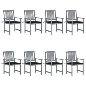 Garden chairs with cushions 8 pcs solid gray acacia wood by , Garden chairs - Ref: Foro24-3078229, Price: 555,72 €, Discount: %