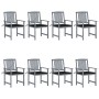 Garden chairs with cushions 8 pcs solid gray acacia wood by , Garden chairs - Ref: Foro24-3078229, Price: 551,53 €, Discount: %