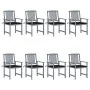 Garden chairs with cushions 8 pcs solid gray acacia wood by , Garden chairs - Ref: Foro24-3078229, Price: 555,68 €, Discount: %