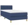 Box spring bed with mattress and LED blue fabric 100x200 cm by , Beds and slatted bases - Ref: Foro24-3133939, Price: 328,41 ...