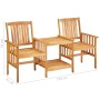 Stühle und Gartentisch mit Kissen aus massivem Akazienholz von , Gartensets - Ref: Foro24-3061283, Preis: 152,52 €, Rabatt: %