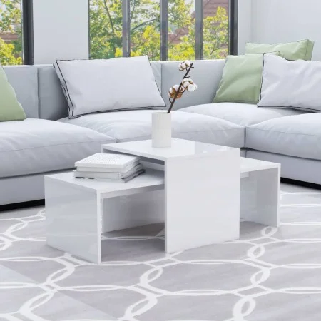 Couchtisch aus glänzend weißem Sperrholz, 100 x 48 x 40 cm von vidaXL, Couchtisch - Ref: Foro24-802918, Preis: 61,21 €, Rabat...
