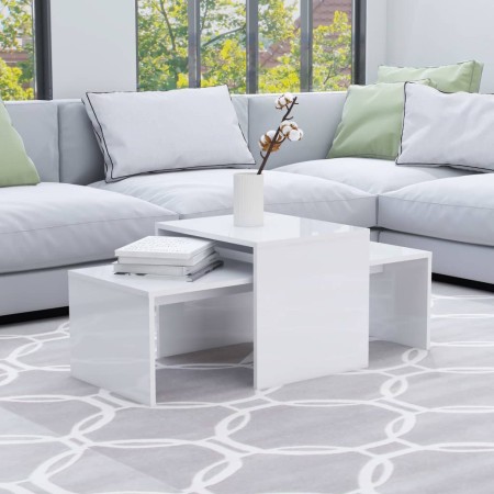 Couchtisch aus glänzend weißem Sperrholz, 100 x 48 x 40 cm von vidaXL, Couchtisch - Ref: Foro24-802918, Preis: 62,24 €, Rabat...