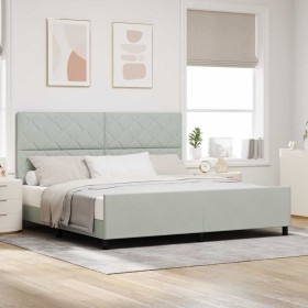 Estructura de cama Gris claro 200 x 200 cm Terciopelo