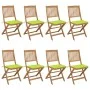 Klappbare Gartenstühle 8-teilig und Kissen aus massivem Akazienholz von , Gartenstühle - Ref: Foro24-3075032, Preis: 435,87 €...