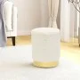 Round white woolen stool by , Folding stools and chairs - Ref: Foro24-340251, Price: 49,88 €, Discount: %