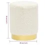 Round white woolen stool by , Folding stools and chairs - Ref: Foro24-340251, Price: 49,88 €, Discount: %