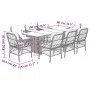 Garden dining set 9 pieces with light gray synthetic rattan cushions by , Garden sets - Ref: Foro24-3212067, Price: 986,34 €,...