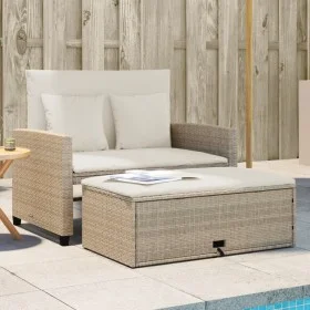 Gartensofa mit 2-Sitzer-Kissen Kunstrattan beige von , Outdoor-Sofas - Ref: Foro24-365135, Preis: 299,11 €, Rabatt: %
