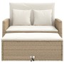 Garden sofa with 2-seat synthetic beige rattan cushions by , Outdoor sofas - Ref: Foro24-365135, Price: 273,34 €, Discount: %