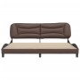 Bettgestell mit Kopfteil aus braunem Kunstleder, 200 x 200 cm von , Betten und Lattenroste - Ref: Foro24-3208025, Preis: 241,...