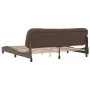 Brown synthetic leather headboard bed frame 200x200 cm by , Beds and slatted bases - Ref: Foro24-3208025, Price: 237,70 €, Di...