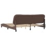 Estructura de cama cabecero cuero sintético marrón 200x200 cm