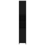 Armario de baño de madera contrachapada negro 30x30x183,5 cm