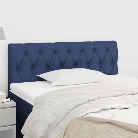 Kopfteil aus blauem Stoff, 100 x 7 x 78/88 cm von , Kopf- und Fußteile - Ref: Foro24-346332, Preis: 41,36 €, Rabatt: %