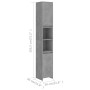 Badezimmerschrank aus betongrauem Sperrholz, 30 x 30 x 183,5 cm von vidaXL, Badezimmermöbel - Ref: Foro24-802673, Preis: 84,6...