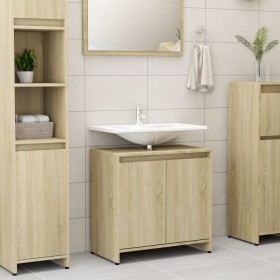 Armario de baño madera contrachapada color roble 60x33x61 cm